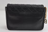 Authentic BALENCIAGA Chain Shoulder Cross Body Bag Purce Leather Black 8177I
