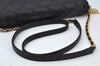 Authentic BALENCIAGA Chain Shoulder Cross Body Bag Purce Leather Black 8177I