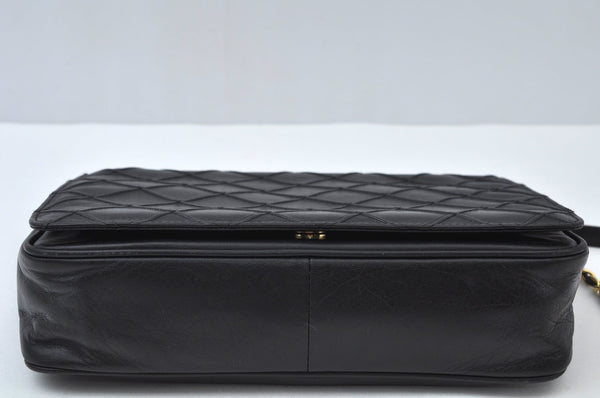 Authentic BALENCIAGA Chain Shoulder Cross Body Bag Purce Leather Black 8177I