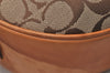 Authentic COACH Signature Shoulder Hand Bag Canvas Leather 6363 Brown 8177J