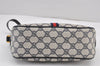 Authentic GUCCI Sherry Line Shoulder Cross Bag GG PVC Leather Navy Blue 8178J