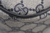 Authentic GUCCI Sherry Line Shoulder Cross Bag GG PVC Leather Navy Blue 8178J