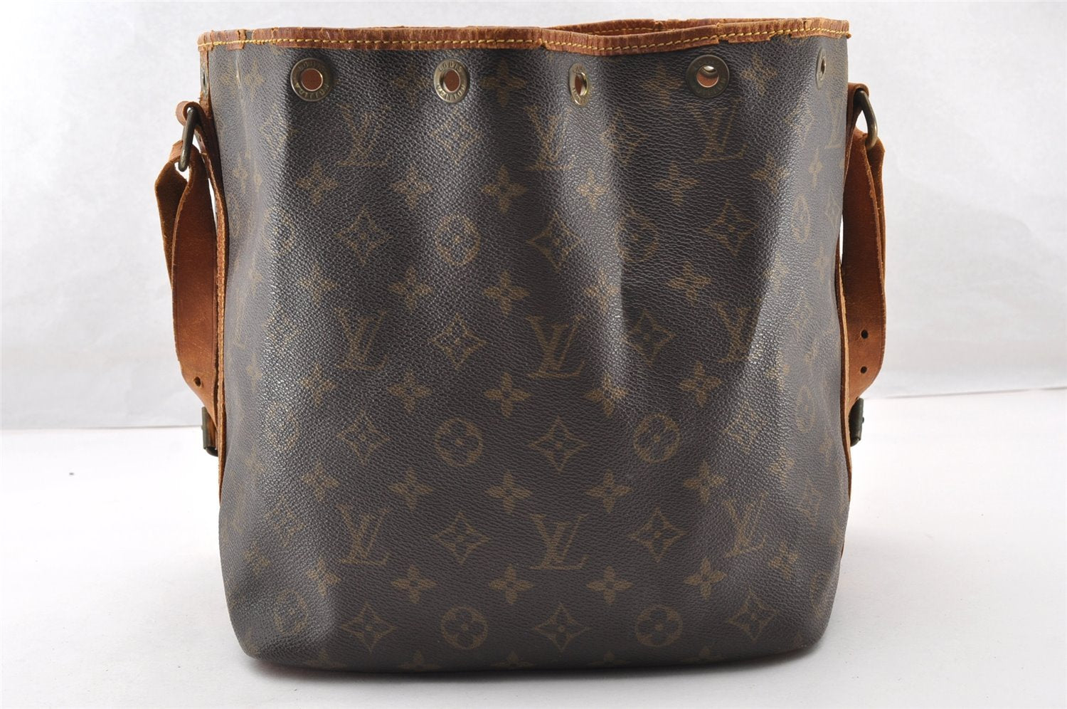 Authentic Louis Vuitton Monogram Petit Noe M42226 Shoulder Drawstring Bag 8179I