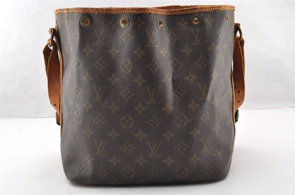 Authentic Louis Vuitton Monogram Petit Noe M42226 Shoulder Drawstring Bag 8179I