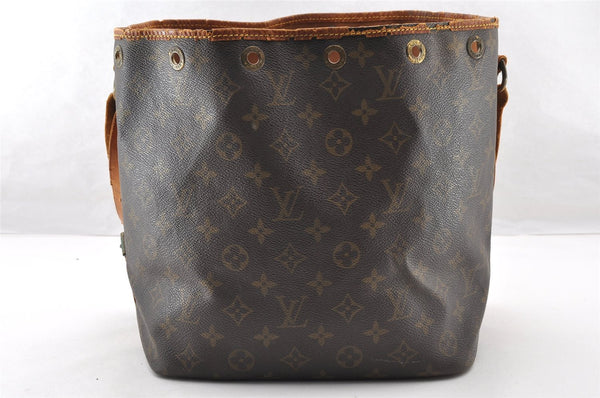 Authentic Louis Vuitton Monogram Petit Noe M42226 Shoulder Drawstring Bag 8179I