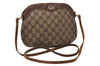 Authentic GUCCI Vintage Shoulder Cross Body Bag Purse GG PVC Leather Brown 8179J