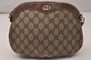 Authentic GUCCI Vintage Shoulder Cross Body Bag Purse GG PVC Leather Brown 8179J
