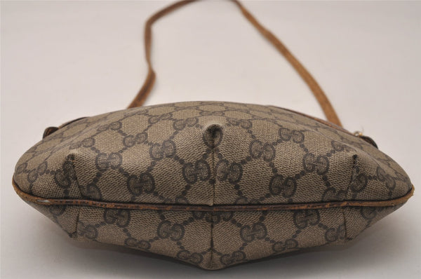 Authentic GUCCI Vintage Shoulder Cross Body Bag Purse GG PVC Leather Brown 8179J