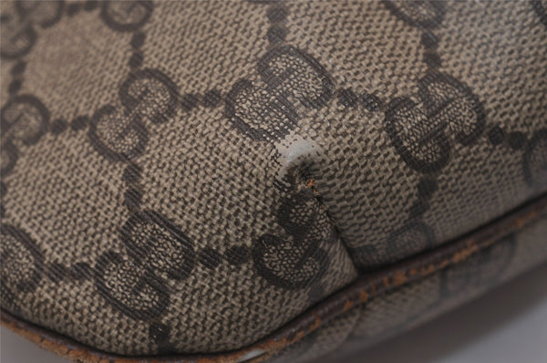 Authentic GUCCI Vintage Shoulder Cross Body Bag Purse GG PVC Leather Brown 8179J