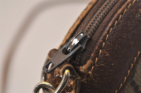 Authentic GUCCI Vintage Shoulder Cross Body Bag Purse GG PVC Leather Brown 8179J