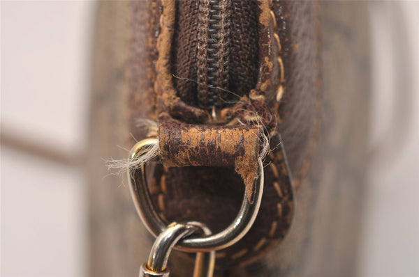 Authentic GUCCI Vintage Shoulder Cross Body Bag Purse GG PVC Leather Brown 8179J