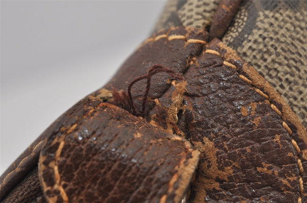 Authentic GUCCI Vintage Shoulder Cross Body Bag Purse GG PVC Leather Brown 8179J