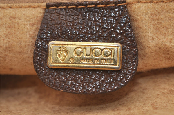 Authentic GUCCI Vintage Shoulder Cross Body Bag Purse GG PVC Leather Brown 8179J