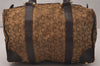 Authentic CELINE C Macadam Carriage Hand Boston Bag Canvas Leather Brown 8181J