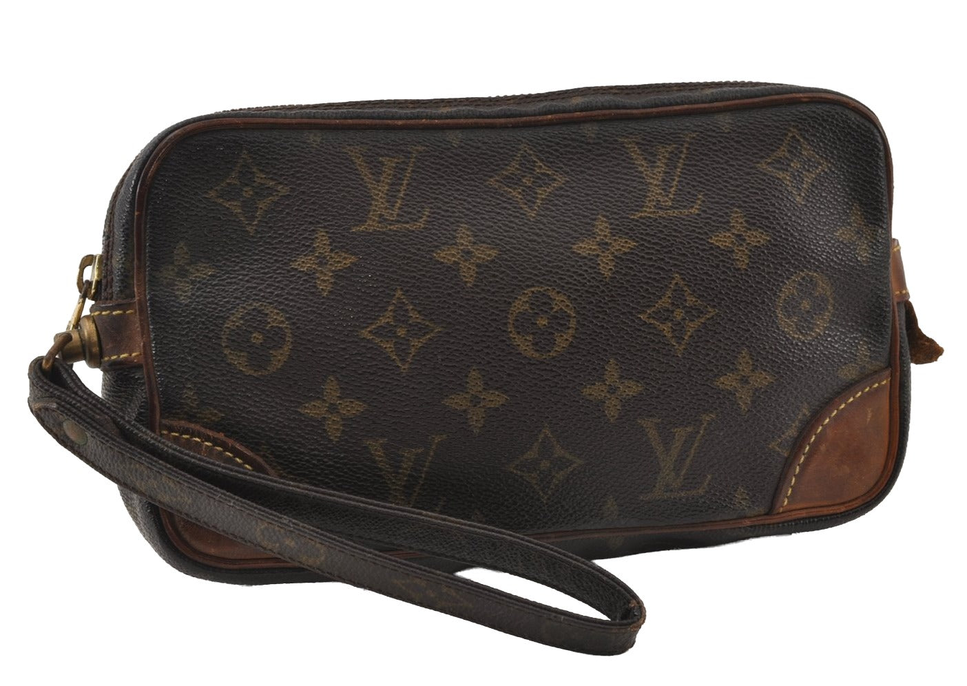 Authentic Louis Vuitton Monogram Marly Dragonne PM M51827 Clutch Hand Bag 8182I