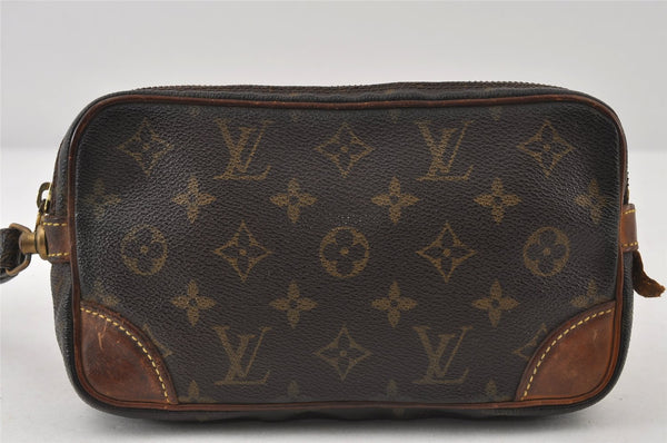 Authentic Louis Vuitton Monogram Marly Dragonne PM M51827 Clutch Hand Bag 8182I