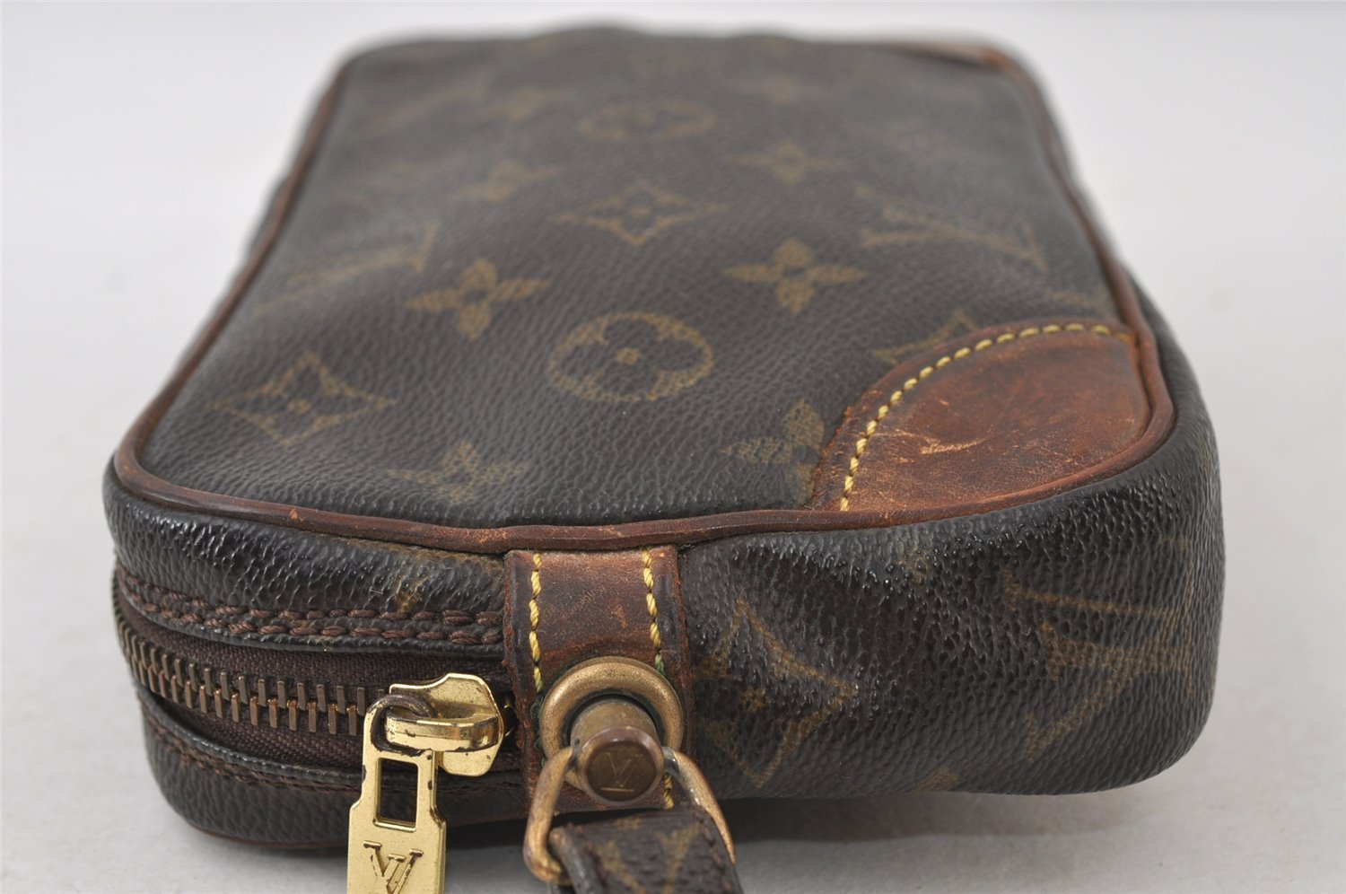 Authentic Louis Vuitton Monogram Marly Dragonne PM M51827 Clutch Hand Bag 8182I