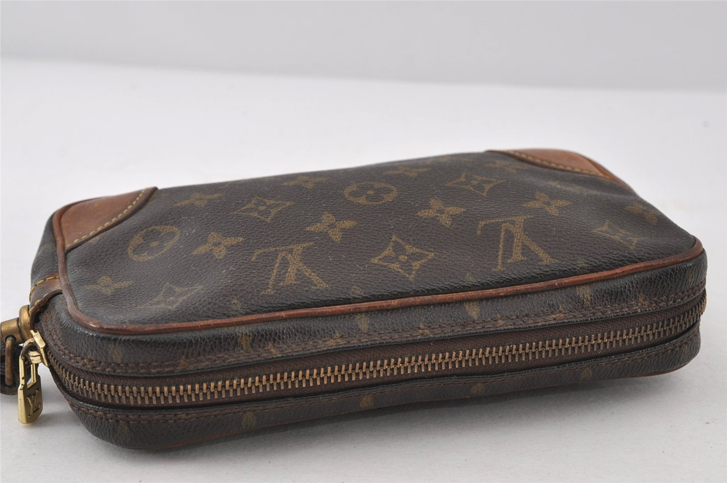 Authentic Louis Vuitton Monogram Marly Dragonne PM M51827 Clutch Hand Bag 8182I