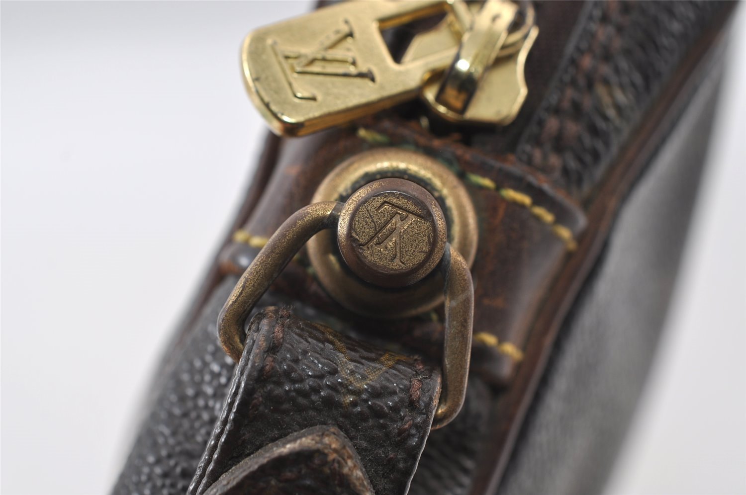 Authentic Louis Vuitton Monogram Marly Dragonne PM M51827 Clutch Hand Bag 8182I