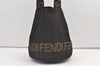 Authentic FENDI Vintage Nylon Leather Hand Tote Bag Black 8182J