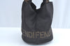 Authentic FENDI Vintage Nylon Leather Hand Tote Bag Black 8182J