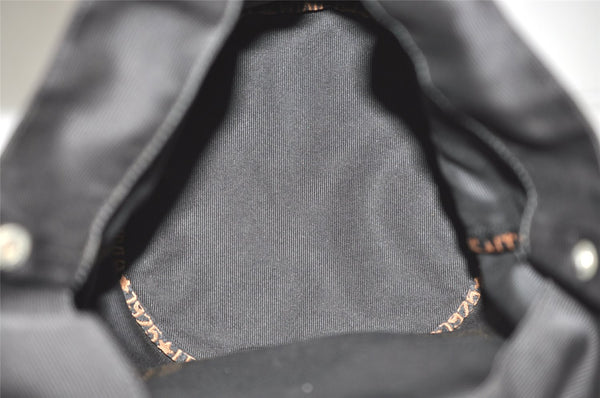 Authentic FENDI Vintage Nylon Leather Hand Tote Bag Black 8182J