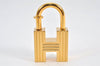 Authentic HERMES Key Charm H Padlock Motif Gold Tone 2000 Limited Box 8182K