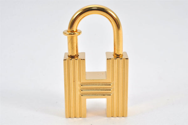 Authentic HERMES Key Charm H Padlock Motif Gold Tone 2000 Limited Box 8182K