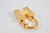 Authentic HERMES Key Charm H Padlock Motif Gold Tone 2000 Limited Box 8182K