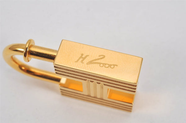 Authentic HERMES Key Charm H Padlock Motif Gold Tone 2000 Limited Box 8182K