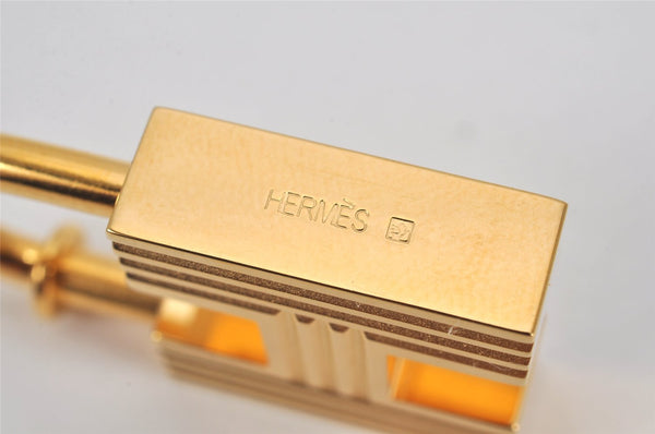 Authentic HERMES Key Charm H Padlock Motif Gold Tone 2000 Limited Box 8182K