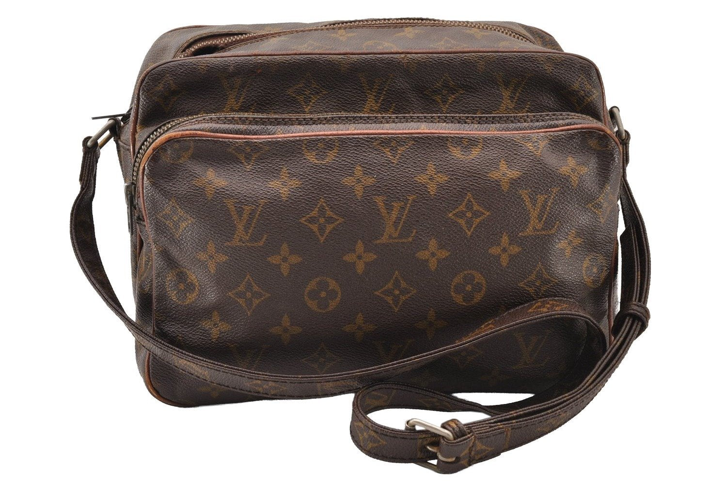 Authentic Louis Vuitton Monogram Nile Shoulder Cross Body Bag Old Model LV 8185I