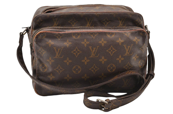 Authentic Louis Vuitton Monogram Nile Shoulder Cross Body Bag Old Model LV 8185I