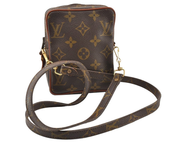 Auth Louis Vuitton Monogram Mini Poche Danube Shoulder Cross Bag Old Model 8186I