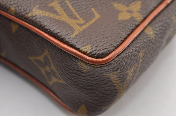 Auth Louis Vuitton Monogram Mini Poche Danube Shoulder Cross Bag Old Model 8186I