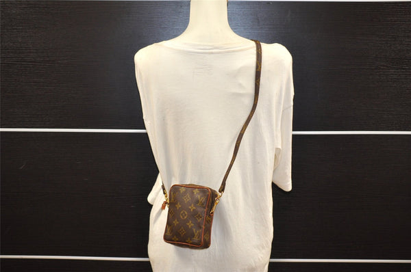 Auth Louis Vuitton Monogram Mini Poche Danube Shoulder Cross Bag Old Model 8186I