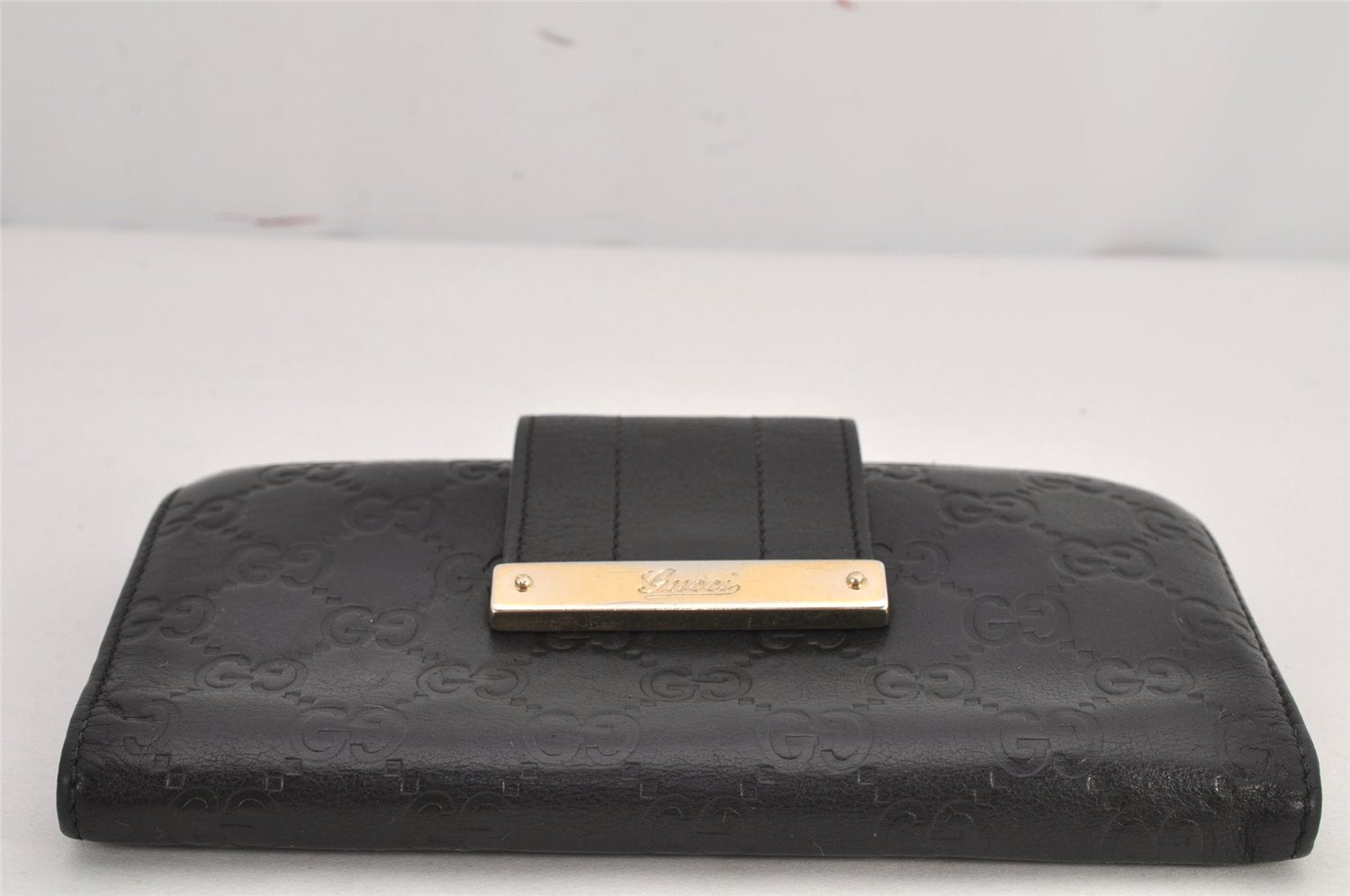 Authentic GUCCI Guccissima GG Leather Long Wallet Purse 181668 Black 8186J