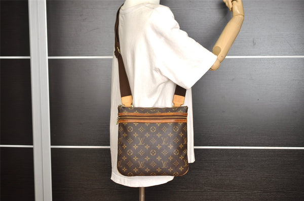 Authentic Louis Vuitton Monogram Pochette Bosphore Shoulder Bag M40044 LV 8188I