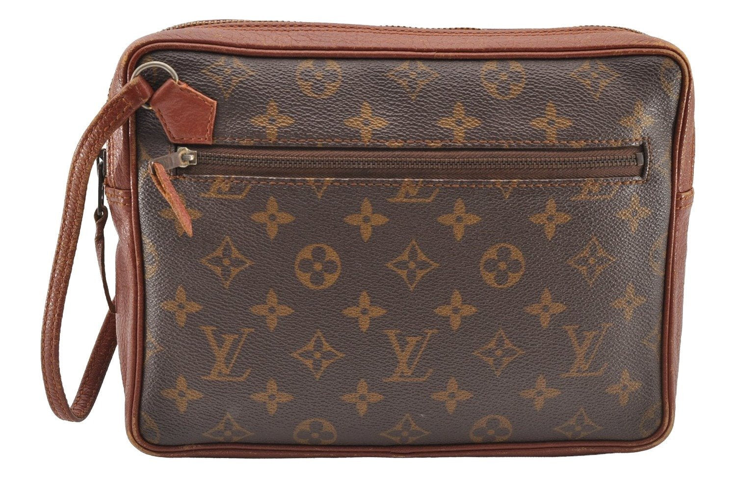 Authentic Louis Vuitton Monogram Pochette Sport Clutch Hand Bag Old Model 8189I