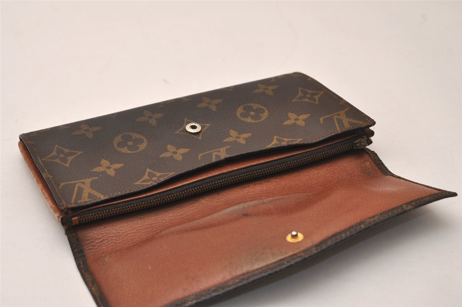 Louis Vuitton Monogram Pochette Porte Monnaie Credit Wallet M61723 Junk 8190J