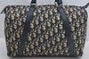 Authentic Christian Dior Trotter Hand Boston Bag Purse Canvas Leather Blue 8191I