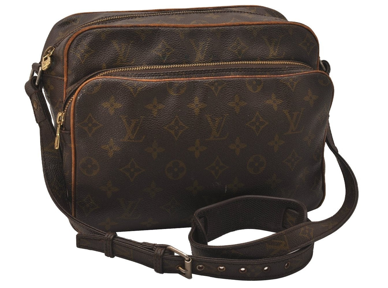 Authentic Louis Vuitton Monogram Nile Shoulder Cross Body Bag Old Model LV 8191J