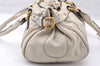 Authentic Chloe Vintage Paddington Leather Shoulder Hand Bag White 8192I