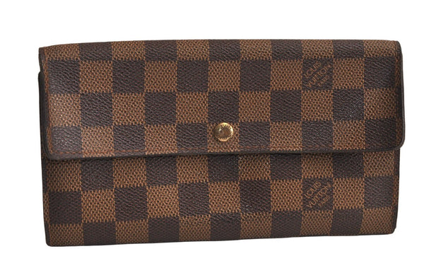 Authentic Louis Vuitton Damier Pochette Porte Monnaie Credit N61725 Wallet 8192M