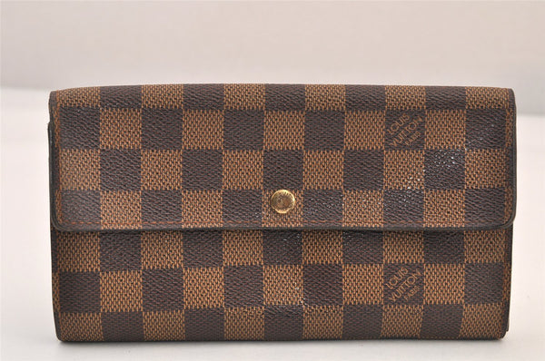 Authentic Louis Vuitton Damier Pochette Porte Monnaie Credit N61725 Wallet 8192M