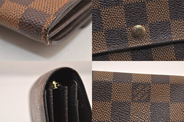 Authentic Louis Vuitton Damier Pochette Porte Monnaie Credit N61725 Wallet 8192M