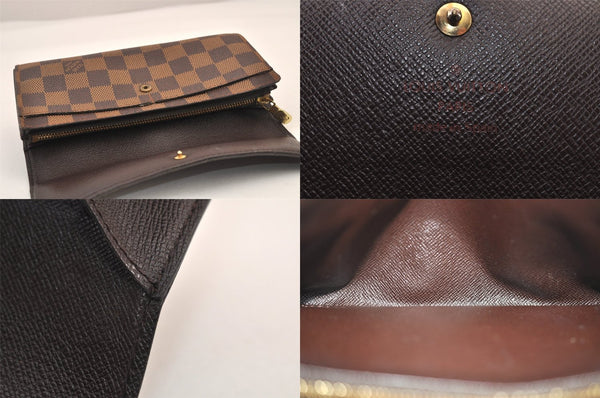 Authentic Louis Vuitton Damier Pochette Porte Monnaie Credit N61725 Wallet 8192M