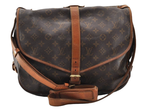Authentic Louis Vuitton Monogram Saumur 35 Shoulder Cross Bag M42254 LV 8194I