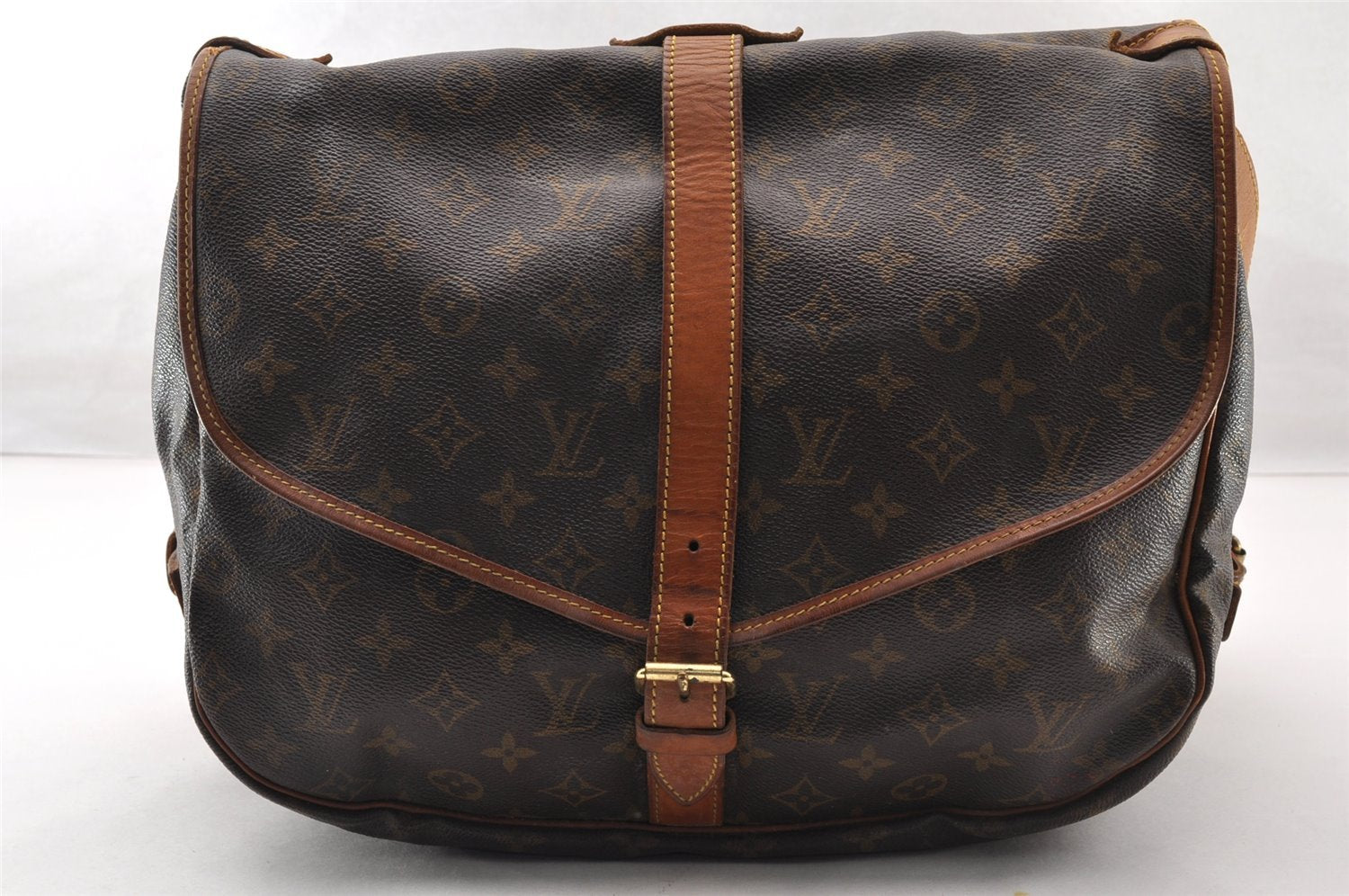 Authentic Louis Vuitton Monogram Saumur 35 Shoulder Cross Bag M42254 LV 8194I