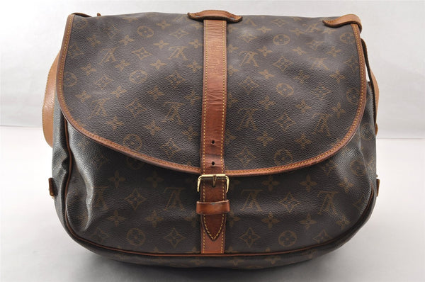 Authentic Louis Vuitton Monogram Saumur 35 Shoulder Cross Bag M42254 LV 8194I